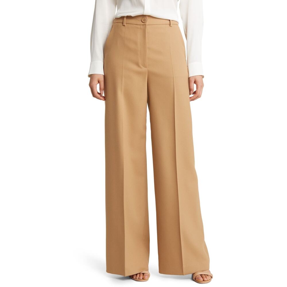 Hugo Boss Tunipa Stretch Wool Blend Wide Leg Trousers Size US 10‎